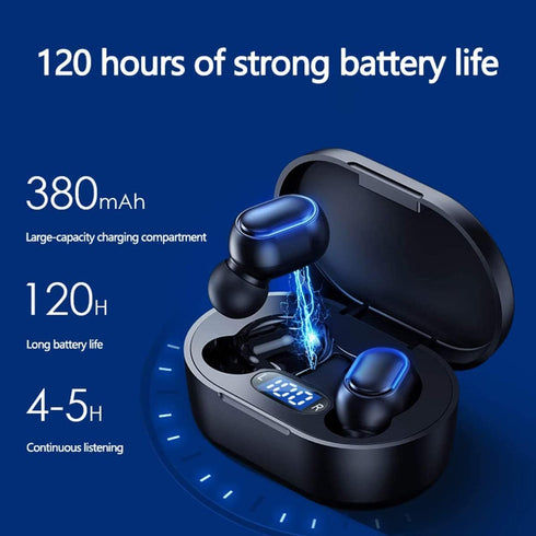 Wireless Earbuds, Bluetooth 5.3 Headphones HiFi Deep Bass with Mic ,120H Playtime LED Display ,IPX7 Waterproof Button Control True Wireless Earpho...
