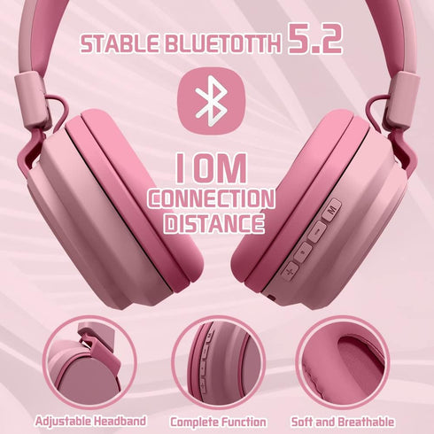 Kids Headphones Bluetooth 5.3 Wireless 60H Play Time Volume Limited 85/110dB Over Ear Foldable Protection Headset/Wired Aux Built-in Mic for Boy G...