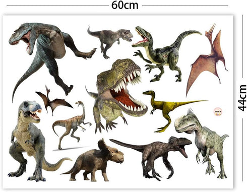 Kiddale 3D Watercolour Dinosaur Kids Wall Stickers,Peel and Stick Removable Wall Decals for Kids Nursery Bedroom Living Room...