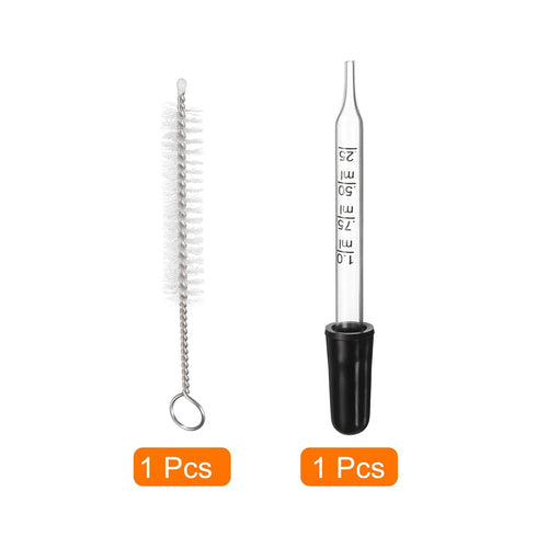 PATIKIL Eye Dropper Kit, 1 Set 1ml Glass Straight Tip Graduated Ear Dropper with Rubber Bulb Cleaning Brush for Transfer Liquids for Dose and Meas...