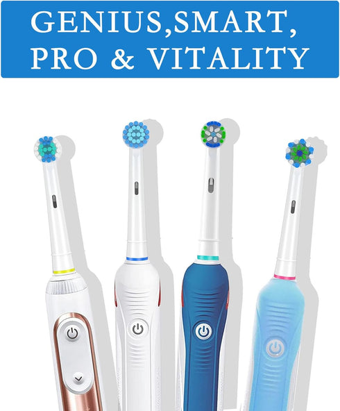 Replacement Toothbrush Heads Fits Oral B Braun 16 Pack for Clean Replacement Brush Heads Clean Heads Refill for Pro1000/3000/8000(WHITE-16-B)...