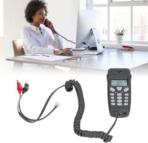 Landline Test Phone,Telecom Check Telephone Line Check Tester to Clip Telephone, Caller ID Display/Redial/Pause/DTMF Supported, for Home Office Ho...