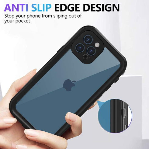Waterproof Case Designed for iPhone 12 Pro 6.1 inch,Full Body Sealed Cover with Built in Screen Protector,IP68 Waterproof Shockproof Clear Rugged ...