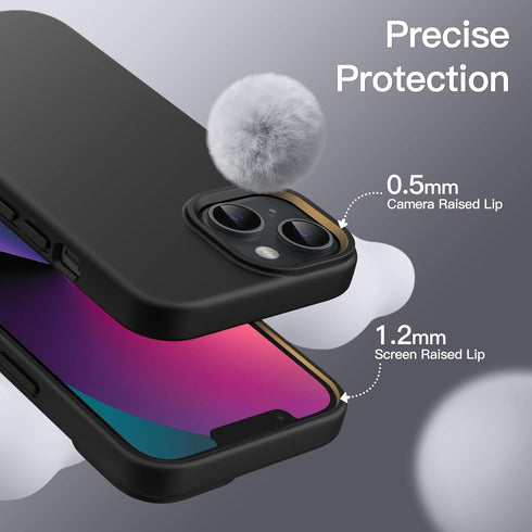 JETech Silicone Case for iPhone 13 6.1-Inch, Silky-Soft Touch Full-Body Protective Phone Case, Shockproof Cover with Microfiber Lining (Black)......