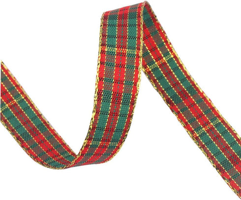 Christmas Gingham Ribbon, Traditional Tartan Ribbon, 100% Polyester Checkered Ribbon, Woven Edge Plaid Ribbon for Christmas Crafts, Gift Wrapping ...