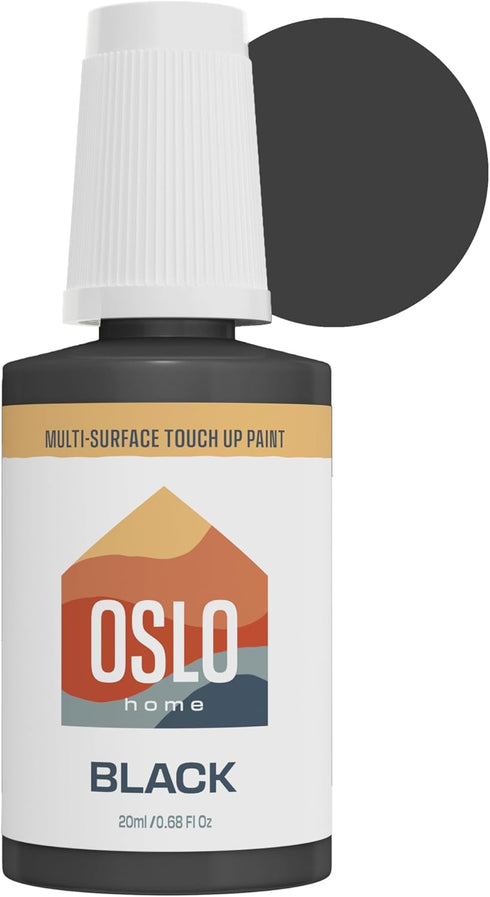 Porcelain + Appliance Touch Up Paint, Black, 20ml, High Gloss, w/Brush in Bottle, for Bathroom Fixtures, Metal, Tile...