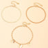 3Pcs Cuban Link Ankle Bracelet Set for Women Gold Plated Stainless Steel Butterfly Snake Chain Anklets Layered Butterfly Chain Anklet for Summer B...