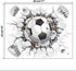 17"x16" 3D Soccer Football Cracked Wall Stickers Vinyl Decals Removable Decor for Living Room Kids Room Baby Nursery Boys Bedroom...
