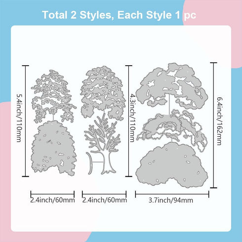 GLOBLELAND Layered Trees Cutting Dies for DIY Scrapbooking Metal Layering Trees Die Cuts Embossing Stencils Template for Paper Card Making Decorat...