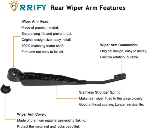 Rear Windshield Wiper Arm Blade Set for Dodge Grand Caravan 2008-2010, for Chrysler Town & Country 2008-2010 minivan Back Windshield Wiper Assembl...