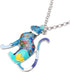 BONSNY Statement Enamel Alloy Chain Cat Necklaces Pendant Original Design For Women Jewelry Gift Charms (Blue)...