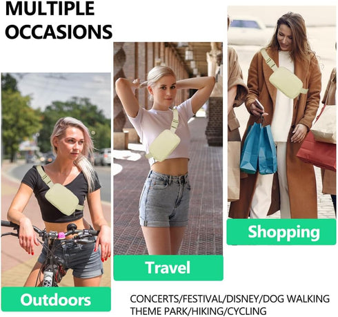 Fanny Packs for Women,Fashionable Crossbody Belt Bags Waist Pack for Teen Girls,Bum Hip Bag for Travel Hiking Cycling Running,Easy Carry Any Phone...