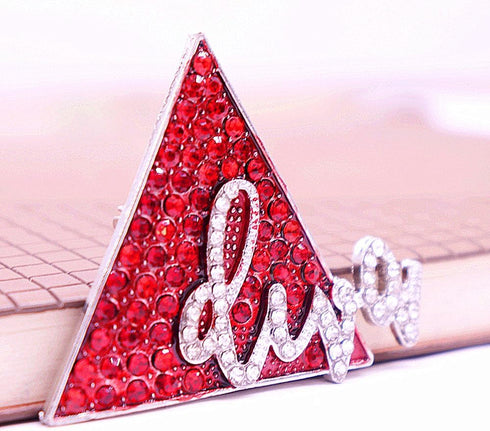 Sparking Red Diamond Inlady DELTA Diva Pin Brooch Women Siterhood Group Gifts Soror Party Beautiful Gifts Jewelry...
