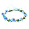 Women BOHO Flower Headband Berry Floral Crown Hair Wreath Garland Halo (Blue)...