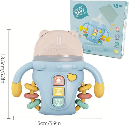 Baby Musical Toy Toddlers Sensory Learning Toy w/Music & Lights Pacifier teething and Baby Rattle toys 18+Months,Boys & Girls toys(B-blue)...