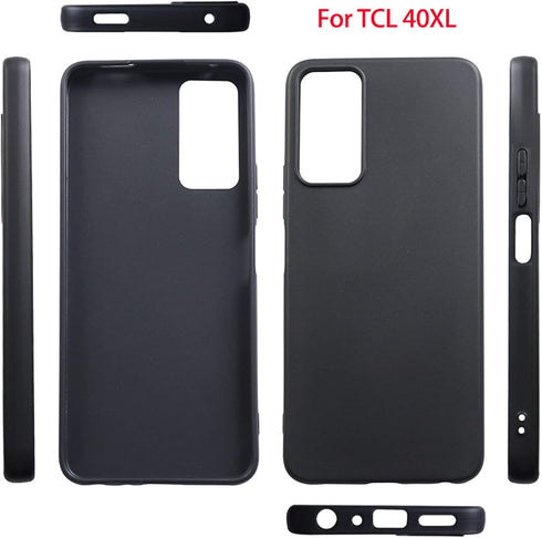 Case for TCL 40 XL,Flexible Soft TPU Scratch Resistant Non-Slip Shock Absorption Back Cover Rubber Slim Back TCL 40XL Phone Case+2 Pack Tempered G...