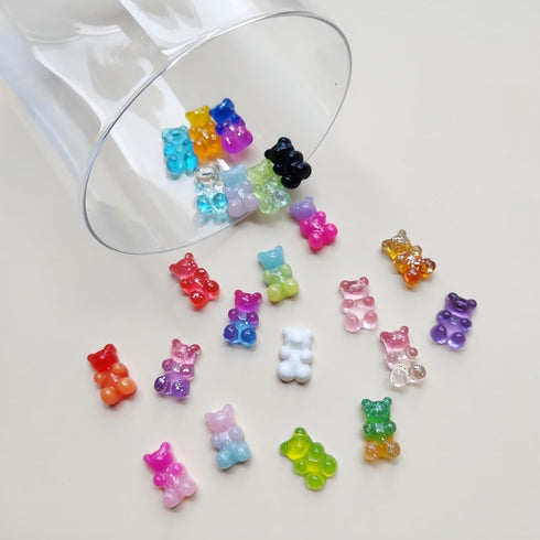 Charms for Shoes Clogs Bubble Slides Sandals, 22 Pcs Cute Gummy Resin Bear Charms, Girls Teens Women Adults Bling Shoe Charms Accessories DIY Gift...
