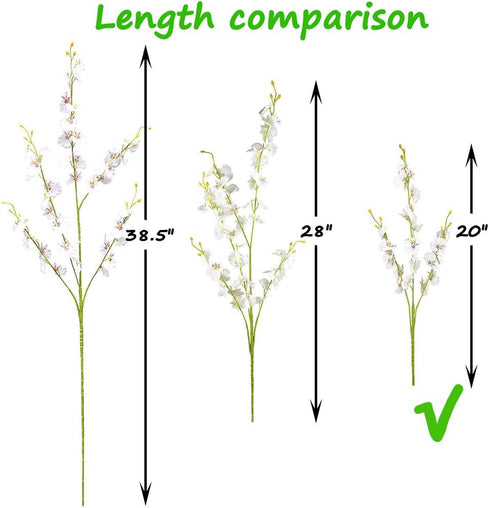 Silk Flowers in Bulk Wholesale Artificial Orchids, 10 Pcs (Each 20”), for Wedding Festive Party Home Office Decoration, No Include Vase...