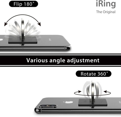 iRing Link, Made in Korea, Wireless Charging Friendly Phone Holder - Cell Phone Ring Grip Finger Holder and Stand Compatible with iPhone, Galaxy, ...