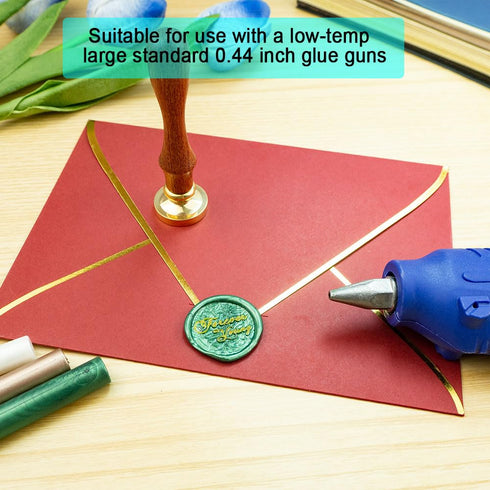 Wax Seal Stick, Tomgenrine 15 Pieces Glue Gun Wax Seal Sticks,for Letter Greeting Cards Wine Sealing Crafts Making Wedding and Party Invitations(R...
