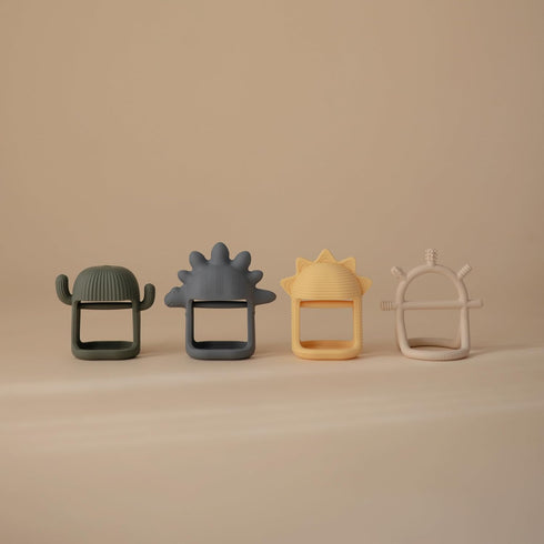 mushie Silicone Baby No-Drop Cactus Teether Toy...