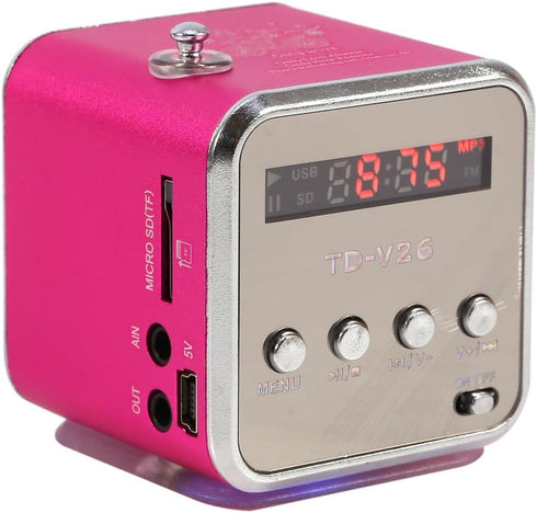 Eboxer Portable Mini Speaker Music Player FM Radio Stereo Speaker Support TF Card and U Disk, Brief Design, Perfect Mini Speaker for Room Bike Car...