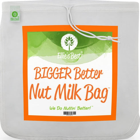 Ellie's Best Pro Quality Nut Milk Bag - Big 12"X12" Commercial Grade - Reusable Almond Milk Bag & All Purpose Strainer – Fine Mesh Nylon Cheeseclo...