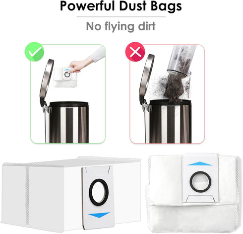 (10 Pieces) Replacement Vacuum Bags for ECOVACS DEEBOT T20 OMNI X1 OMNI X1 PRO OMNI X1 OMNI T10 OMNI, Robotic Vacuum Filter Bags Compatible With D...