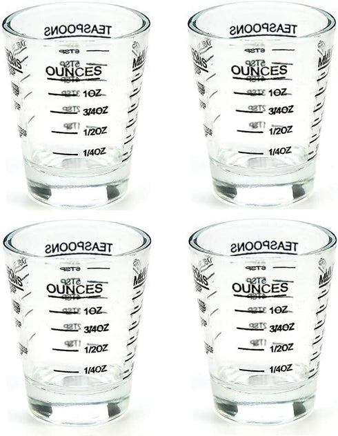 Shot Glasses Measuring cup Liquid Heavy Glass Wine Glass Espresso Shot Glass 26-Incremental Measurement 1 OZ 4 Features 45ML (4 pack-black 30ml)...