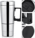 Pwshymi 12V/24V 300ml Car Electric Heating Mug Warmer with Solid Stainless Steel Interior Keep Beverage Coffee Warmer for Travel for Car Power Sup...