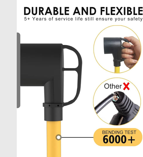 30 Amp to 110 RV Adapter Cord, NEMA 5-15P Male to TT-30R Female Electrical Power Dogbone with Grip Handle, Heavy Duty STW 10 Gauge for RV Trailer ...