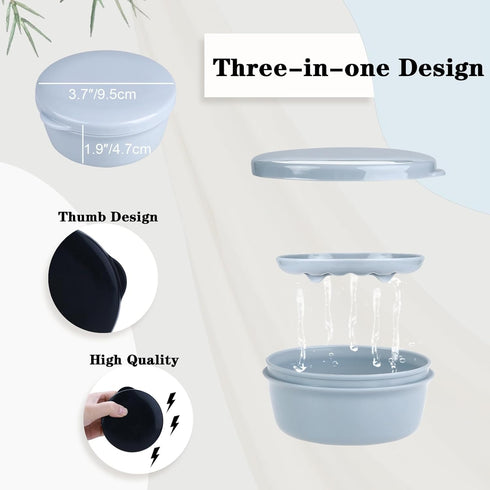 Travel Soap Case, Travel Soap Container, Camping Essentials, Bar Soap Holder for Shower, Round Seal Waterproof Soap Container for Camp Travel Show...