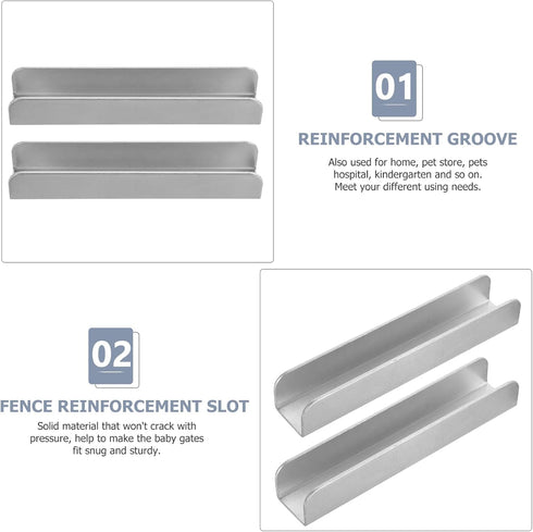 Healvian 2pcs Fence Reinforcement Grooves U Shaped Gates Groove Steel Pet Gate Door Reinforcement Tools Portable Reinforcement Groove Fittings for...