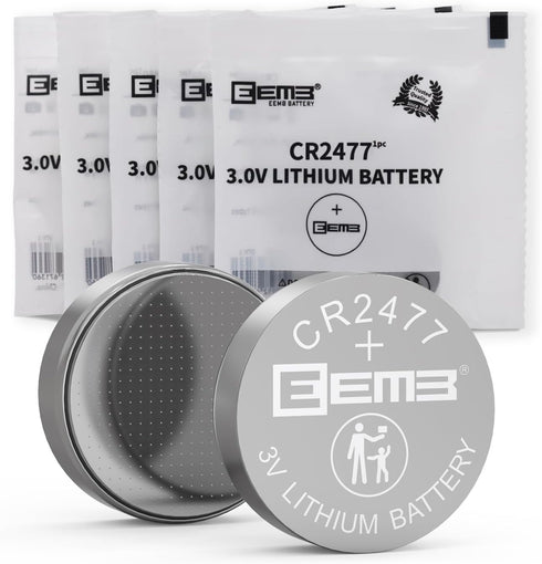 EEMB 5 Pack CR2477 Battery 3V Lithium Battery Button Coin Cell Batteries 2477 Battery DL2477, ECR2477 for Electronic Candle, Light, Remote Control...