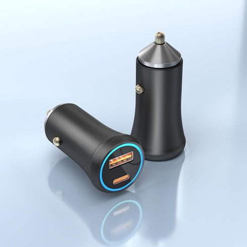 USB C Car Fast Charger Light up Dual Fast Charging Adapter Car Charger...