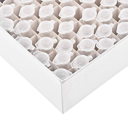 uxcell Centrifuge Tube Freezer Storage Box 100 Places Waterproof Cardboard Cryogenic Holder Rack for 1.5/1.8/2ml Microcentrifuge Tubes, Vials, Sam...