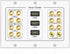 TNP Home Theater Wall Plate - 3-Gang 7.2 Surround Sound Distribution w/Premium Gold Plated Copper Banana Binding Post Coupler for 7 Speakers, 2 RC...