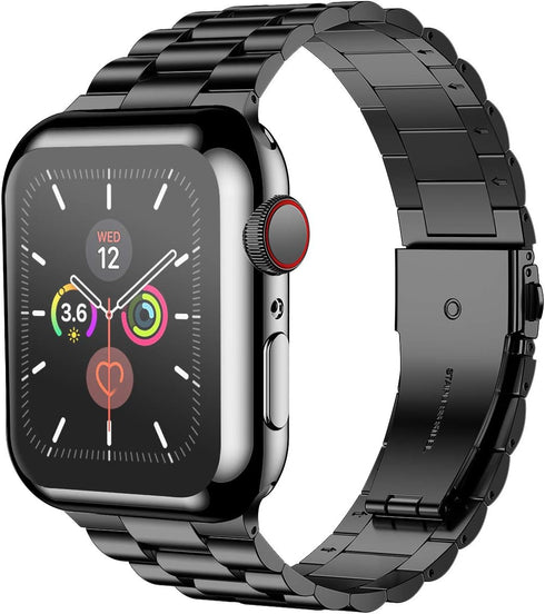 iiteeology Compatible with Apple Watch Bands 44mm Series 6 5 4 Se, Upgraded Stainless Steel Band with iWatch Screen Protector Case for Men Women B...