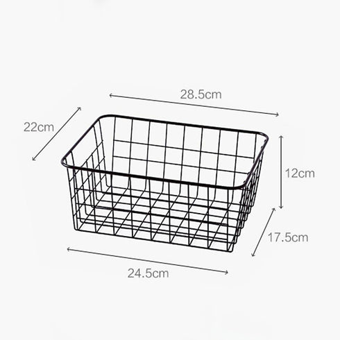 Sturdy Small Wire Storage Basket with Kitchen Food Pantry Papers Home Office Desk Shelf Bathroom Laundry Room Shelf Bedroom Bed Room...