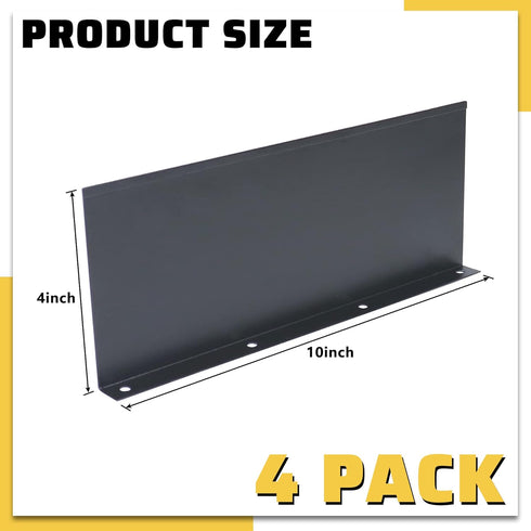 4 Pack Aluminum Gutter Valley Splash Guard,Keep Water from Overshooting The Gutter,for Valley,Corner,or Straight,10 inch Each Piece,Grey...