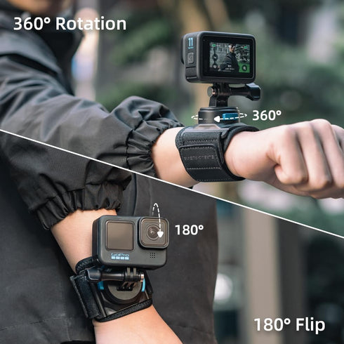 SUREWO Magnetic Wrist Strap Mount Compatible with Go pro Hero 12/11/10/9/8/7//6/5 Black,DJI Osmo Action 4/3/2,Insta 360 ONE R,AKASO/Campark and Mo...