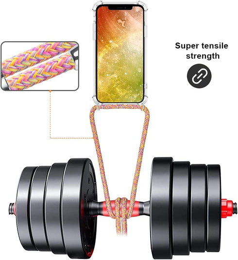 YESPURE for iPhone 11 Case Clear Neck Hanging Adjustable Shoulder Lanyard Crossbody Phone Cover Women Girls Soft TPU Slim Protective Strap Mobile ...