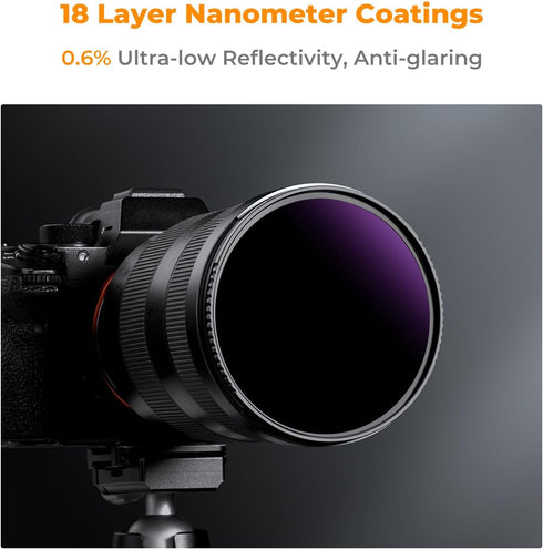 K&F Concept 52mm ND1000000 Ultra Dark ND Camera Lens Filter 20-Stops Fixed Neutral Density Filter with 18 Multi-Layer Coatings (K Series)...