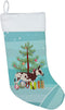 Caroline's Treasures BB9218CS American Spotted Donkey Christmas Christmas Stocking, Teal Fireplace Hanging Stockings Christmas Season Party Decor ...