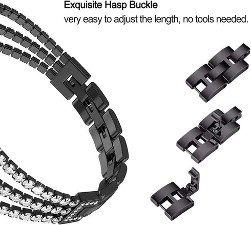 Bands Compatible with Samsung Galaxy Watch 46mm / Galaxy 3 45mm, 22mm Bling Diamond Stainless Steel Metal Replacement Strap for Huawei Watch 4/4 P...