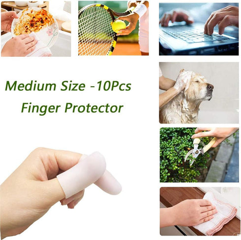 Gel Finger Protectors Finger Caps Silicone Fingertips Protection - Finger Cots Great for Trigger Finger, Finger Arthritis, Finger Cracking and Oth...