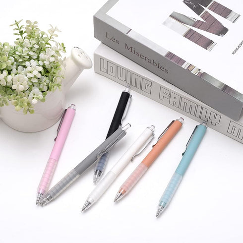 Linbsunne Ballpoint Pens Medium Point 1mm Black Ink Work Pen with Super Soft Grip Ball Point Pen for Men Women Retractable Office Pens (Black 6)...