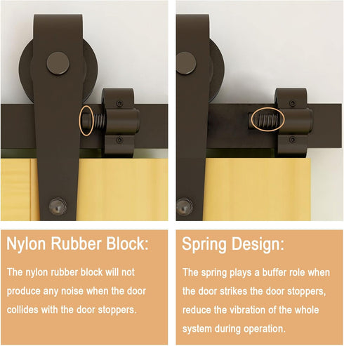 2PCS Adjustable Barn Door Stopper fit for 1.57inch/40mm Flat Track, Sliding Barn Door Hardware Accessories Replacement...