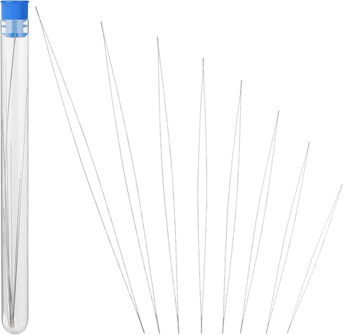 8 Pcs Beading Needles 8 Sizes Bead Needles Big Eye Beading Needles Set with Needle Bottle Collapsible Stainless Steel Beading Needles for Jewelry ...