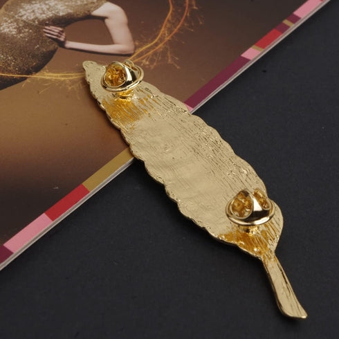 Gentlemen Suit Gold Brooches Elegant Elegant Leaf Suit Clip Collar Pin Brooch Unisex (big gold)...